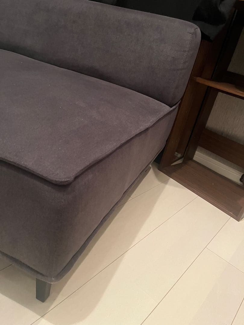 <LOWYA>L字カウチソファ　グレー ✨4つのクッション付