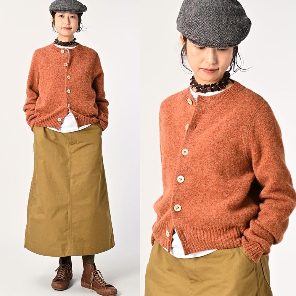 専用★45R シェットランド縮絨のカーディガン 3 ウール ベージュ ニット