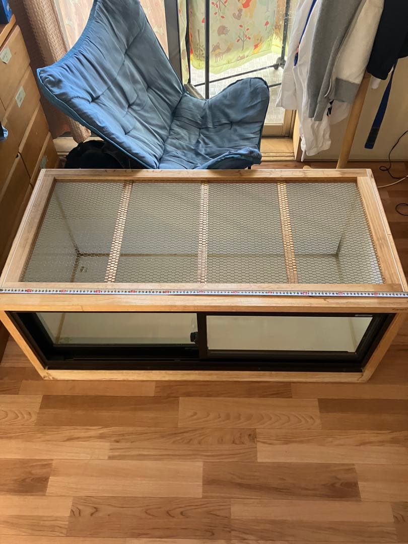 Ｆ＆K爬虫類アルミサッシ木製ケージ 外寸w1200×D600×H500