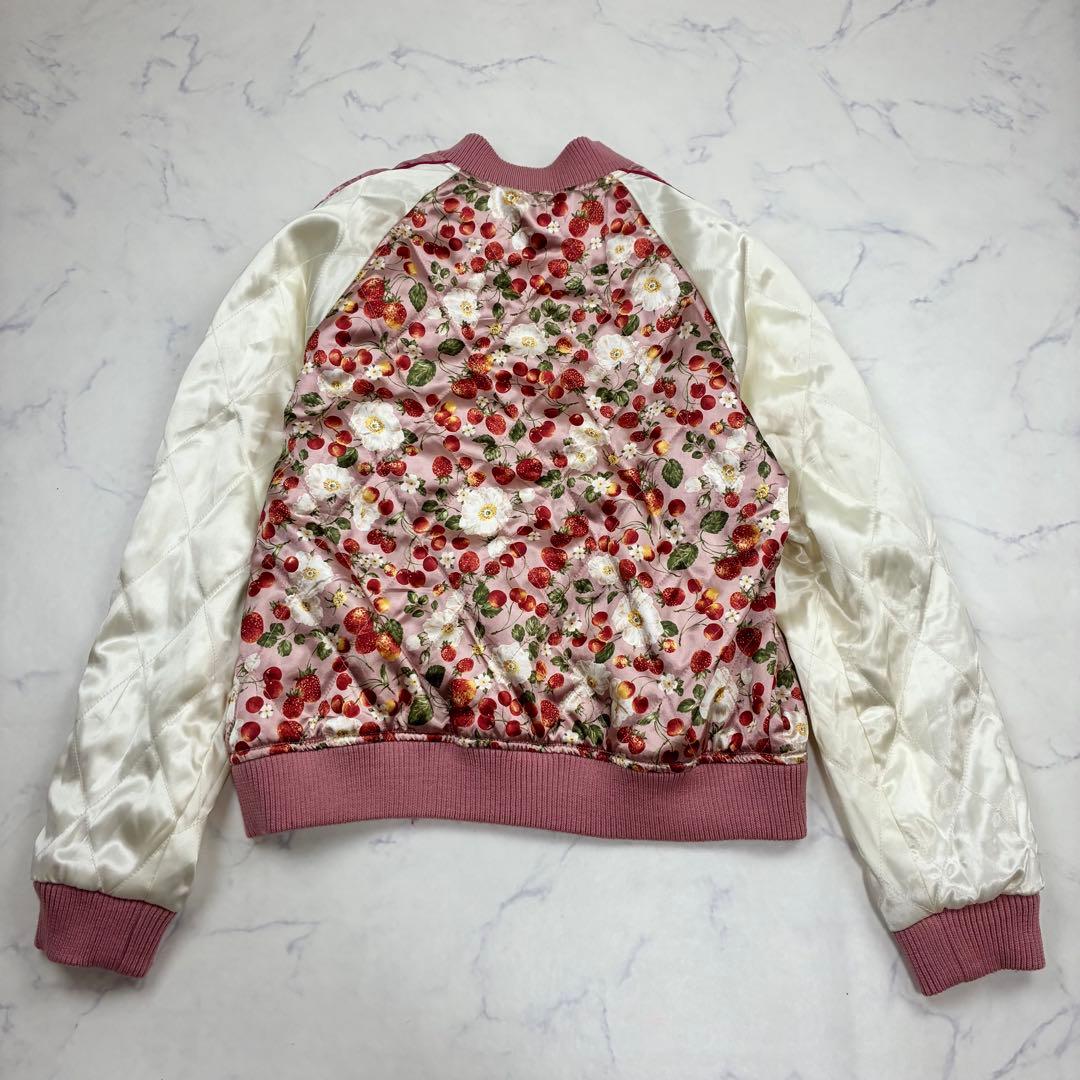 ピンクハウス　リバーシブル✨スカジャン　ブルゾン　いちご刺繍　さくらんぼ
