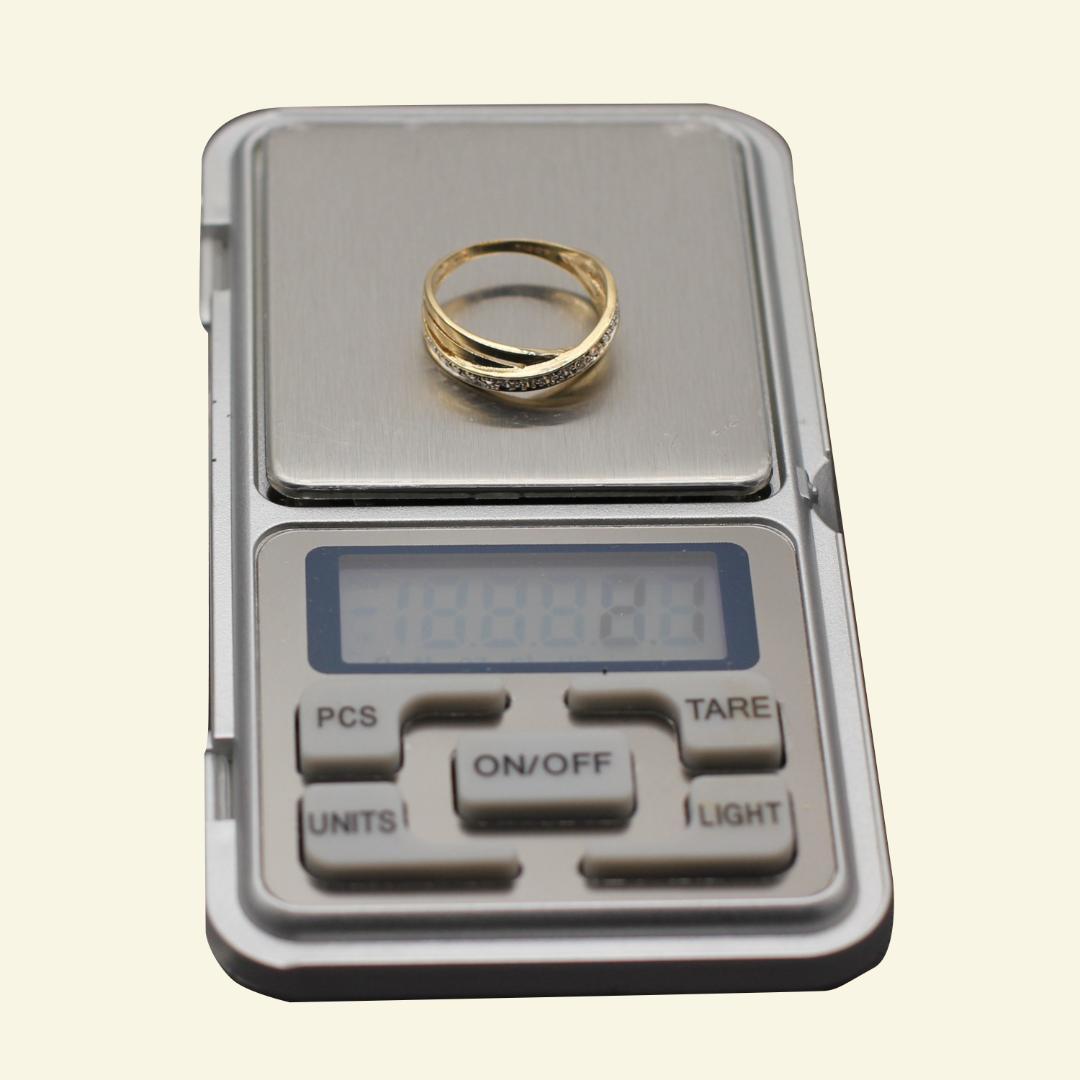 【アンティーク】連結三連リング（9K）14号【J27346】