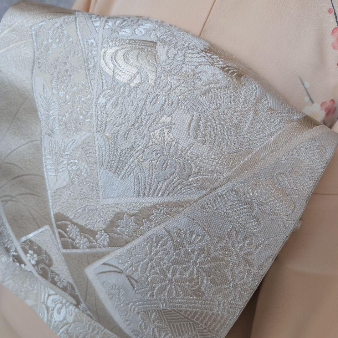 訪問着　フルセット　着物　正絹　加賀友禅　松坂屋　花梅　祝い事　O2