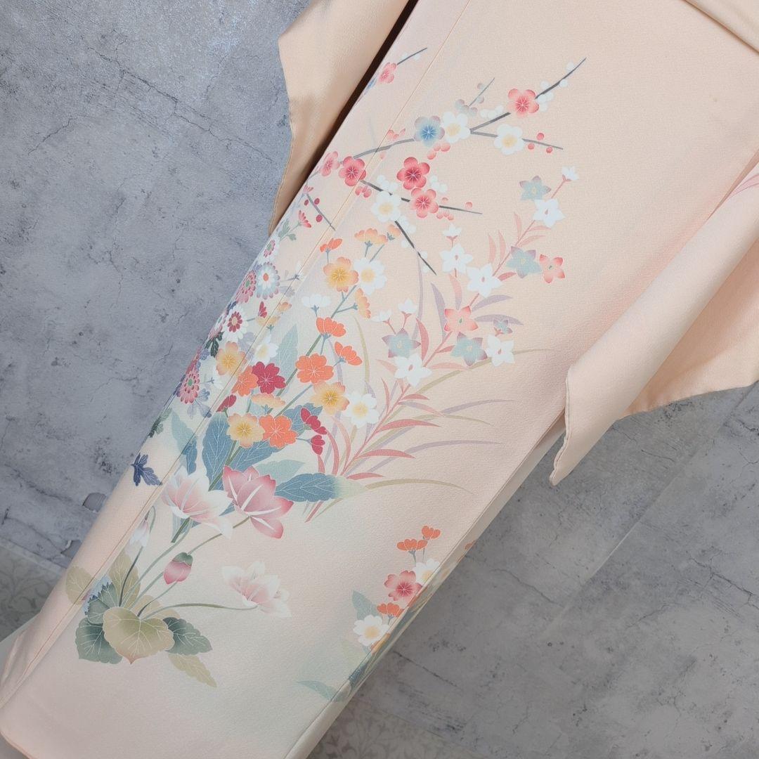 訪問着　フルセット　着物　正絹　加賀友禅　松坂屋　花梅　祝い事　O2