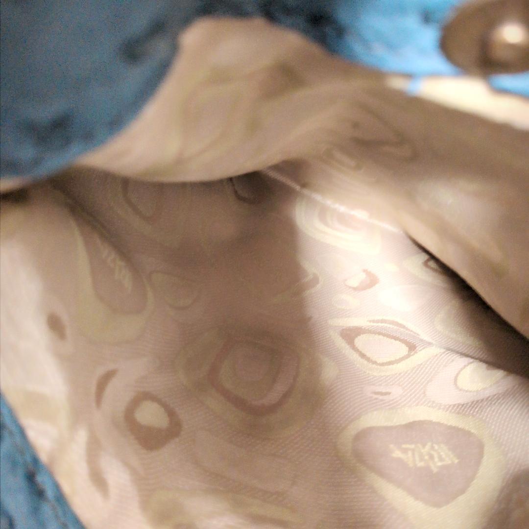 ★IBIZA【イビサ】オーストリッチ ショルダーバッグ ターコイズ 美品