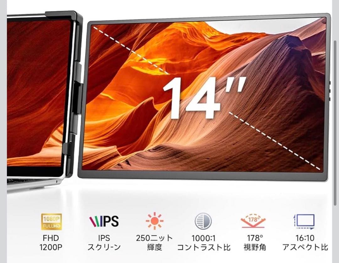 デュアルモニター Omiodo 14.1インチ 1200P FHD