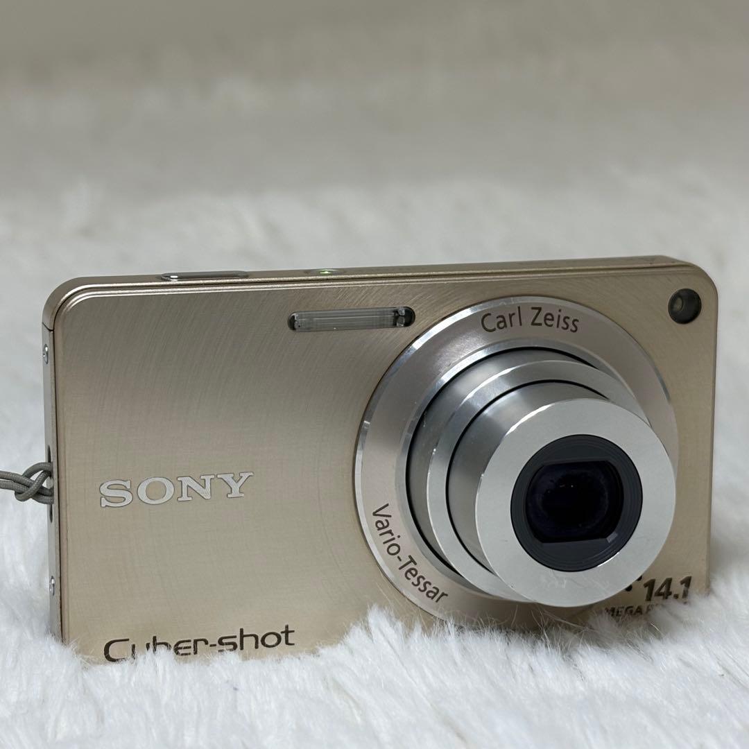 美品　SONY カメラ　DSC-W350 充電器　箱　ゴールド　コンデジ　動作品