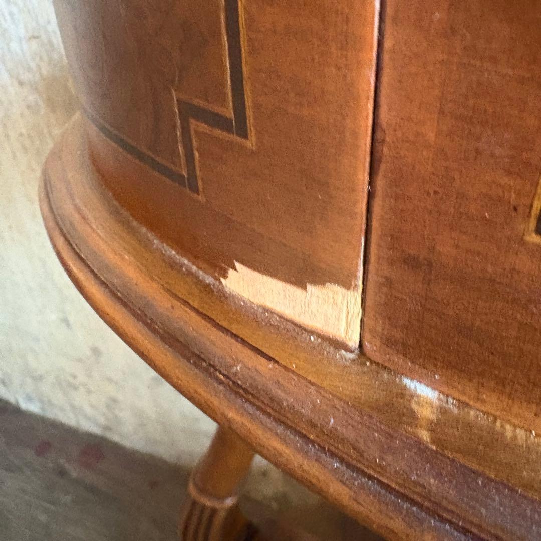 英国　白鳥モチーフ　オーバルコンソール　ウォルナット