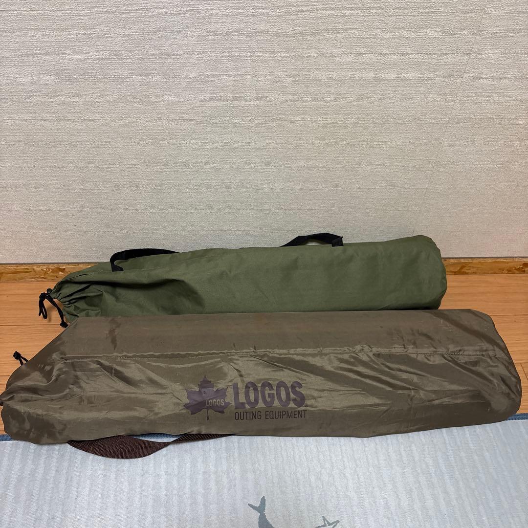 ロゴスヴィンテージカラーハイテーブル& 折りたたみ式下部収納キャビネット
