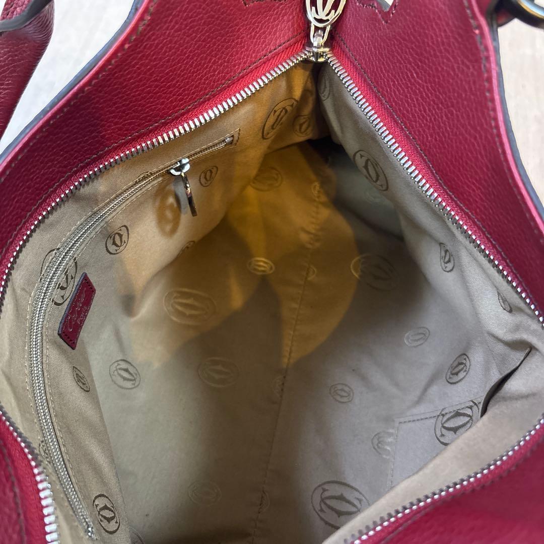 新品未使用　美品Cartier【カルティエ】マルチェロ　ハンドバッグ　赤ボルドー