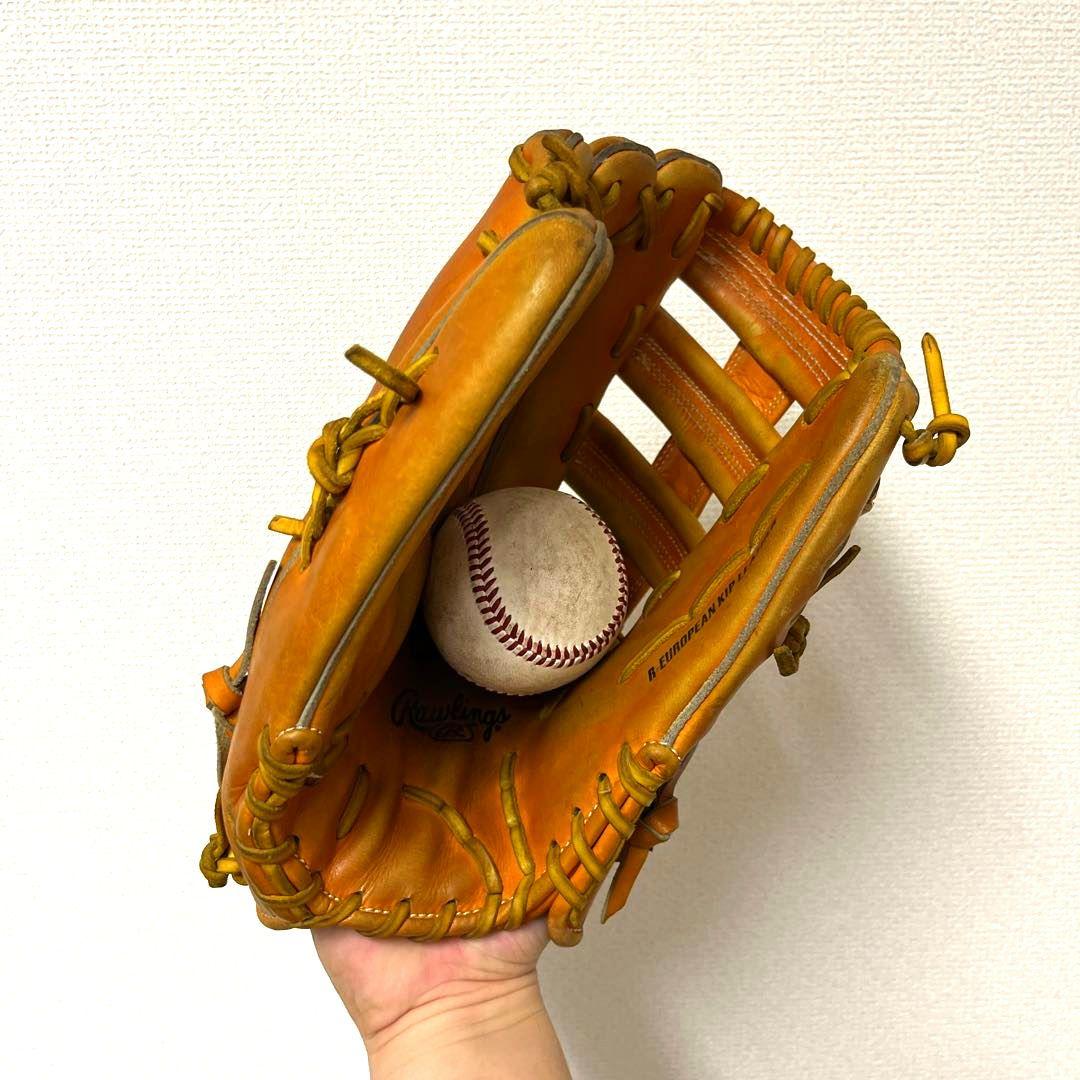 582 ローリングス 最高級 キップレザー 型抜群 硬式 外野手用グローブ 左投
