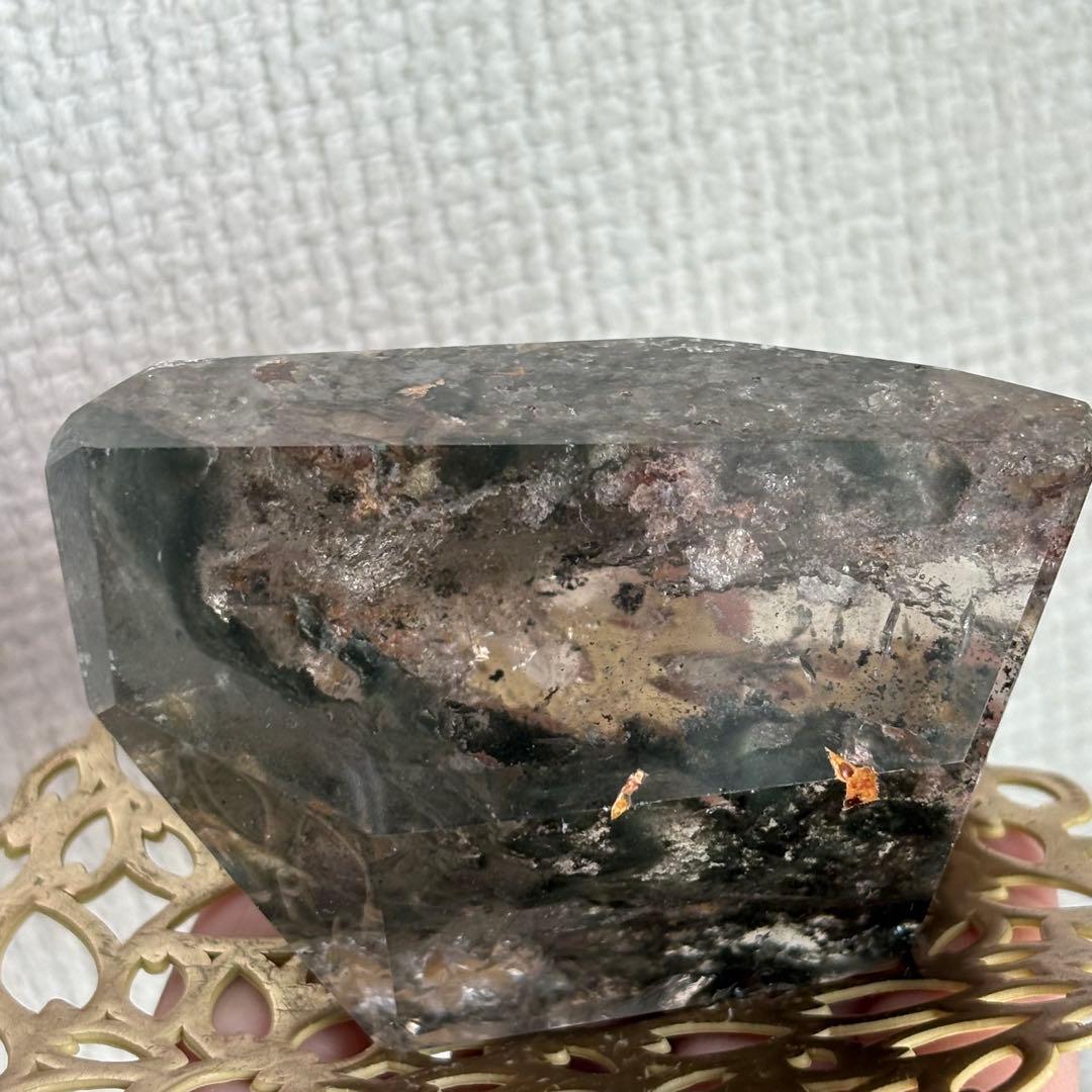 天然石 グリーン四季ガーデンクォーツ フリーフォーム置物285g