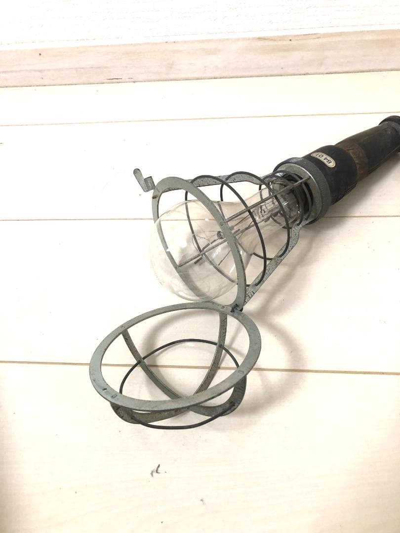 【完動品・昭和レトロ・1980年代 工業用ライト】ビンテージ ハンドランプ