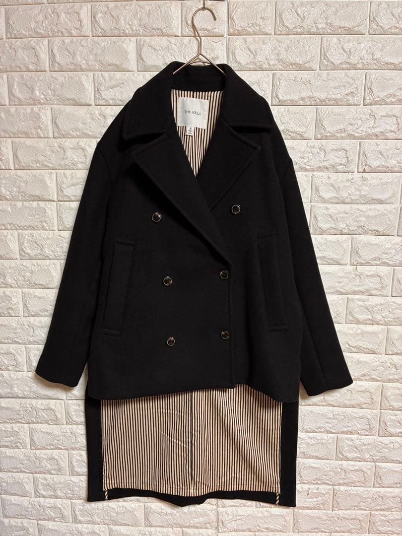 美品　[THE KEIJI] ウール　カシミヤ混　フィッシュテール　ウールコート