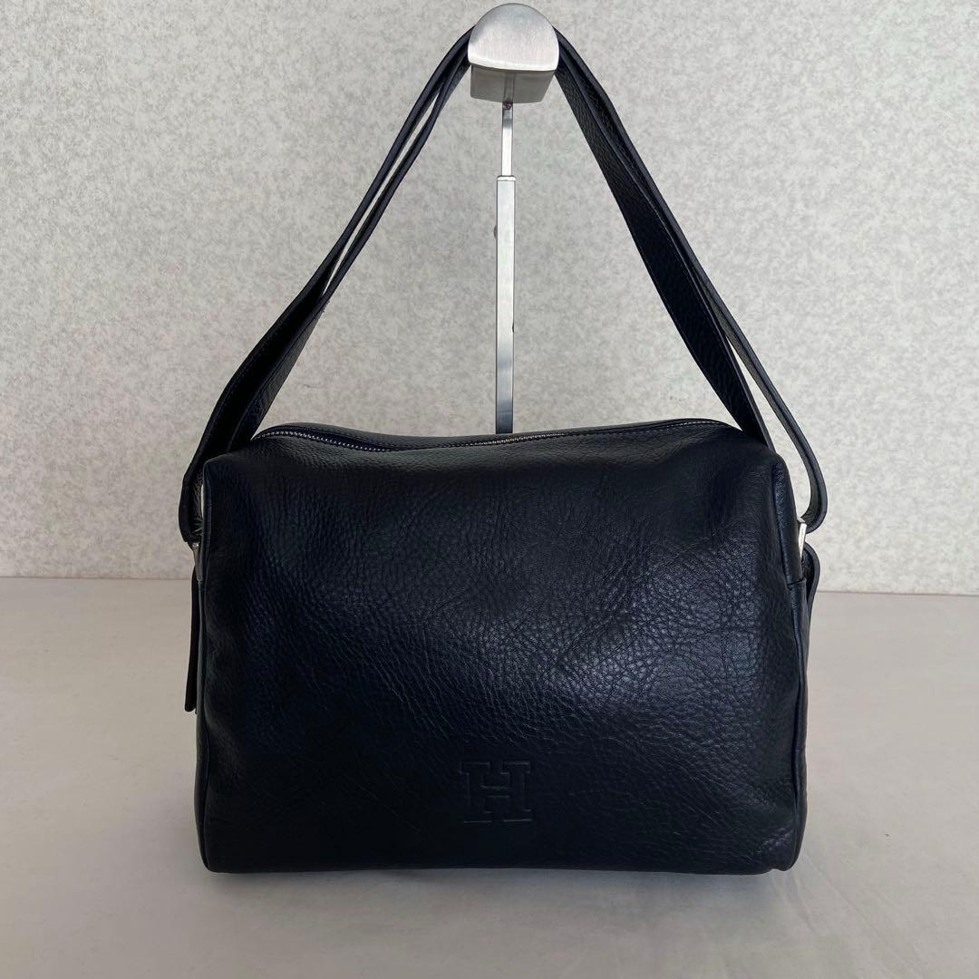 極美品✨ヒロフ ヴィータ レザーショルダーバッグ M 完売品 2way 濃紺