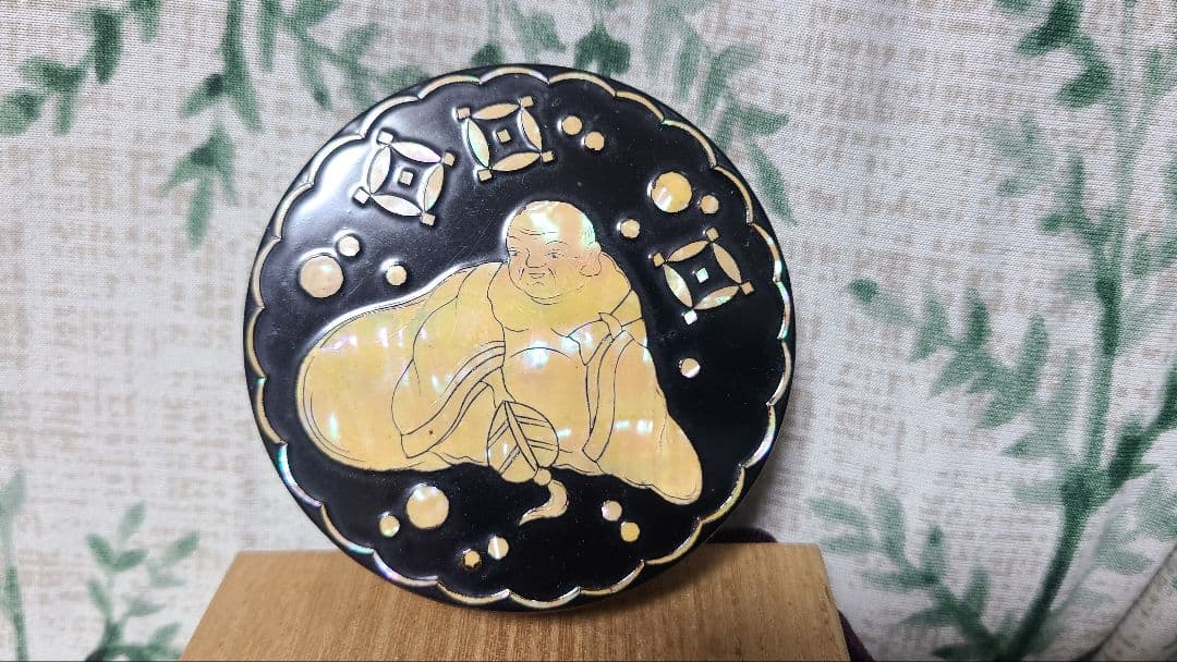 司光作　 布袋蒔絵香合 　茶道具