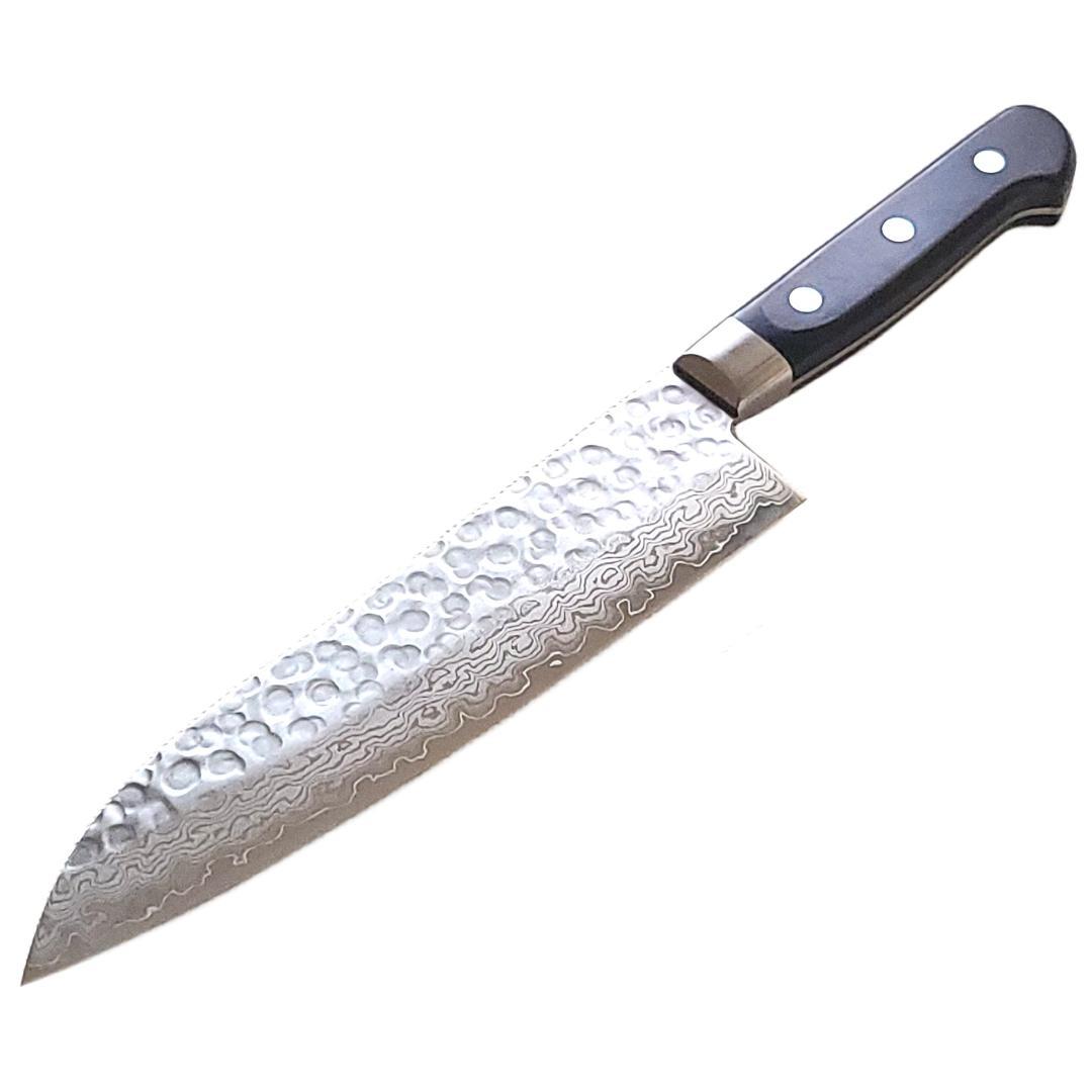 み*ん様 日本製 VG10 ダマスカス 三徳包丁185mm 黒柄 G1756E