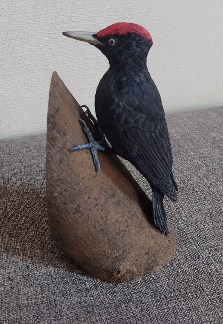 ミニバードカービング　\"クマゲラ”
