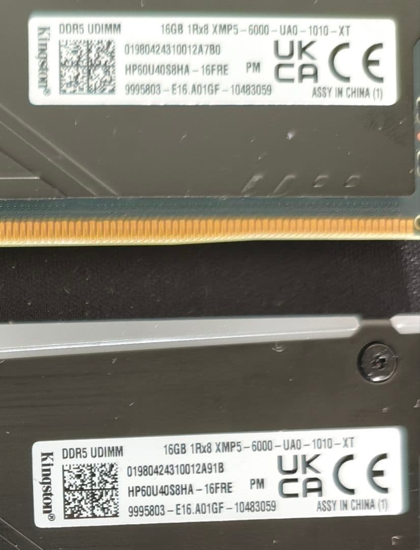 DDR5メモリ 6000MHz 16GB×2
