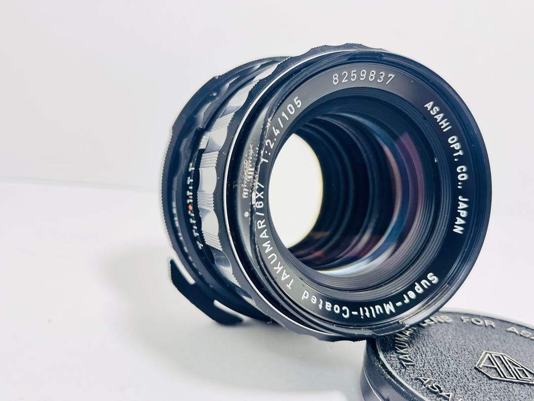 【完動品】ASAHI PENTAX 6×7 木製グリップ　ストラップ付き