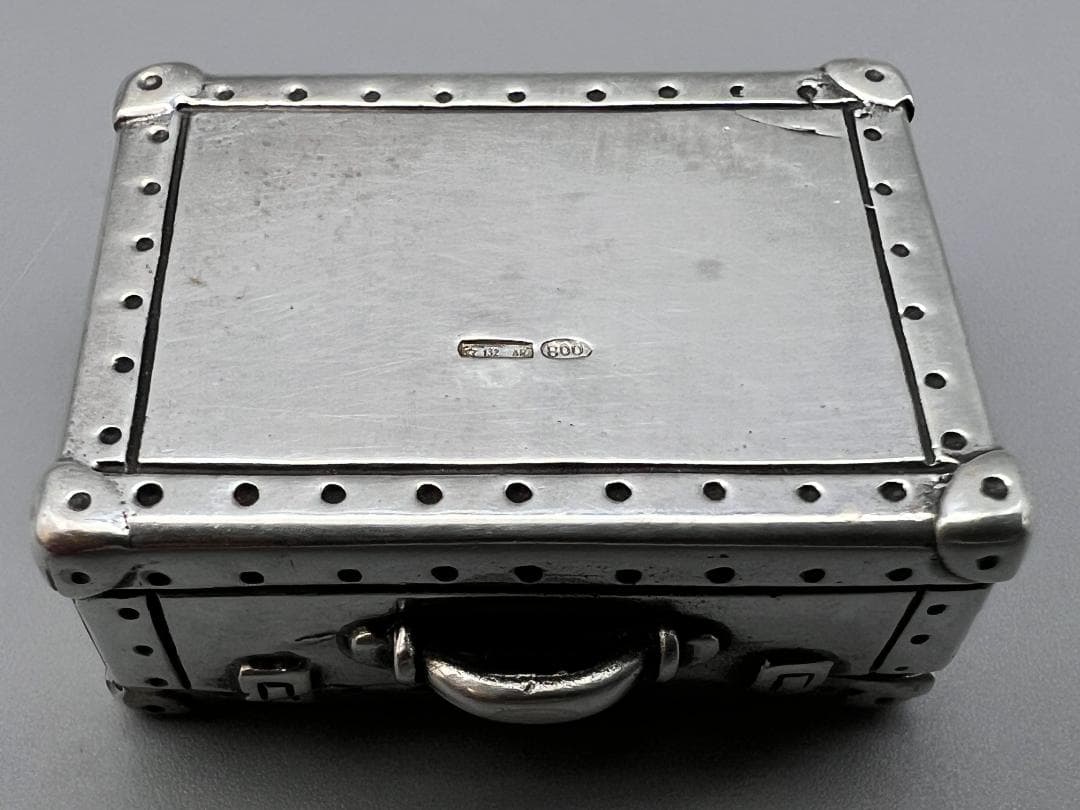 【海】銀製　800刻印　アクセサリ箱　小箱　銀細工　重量約31g