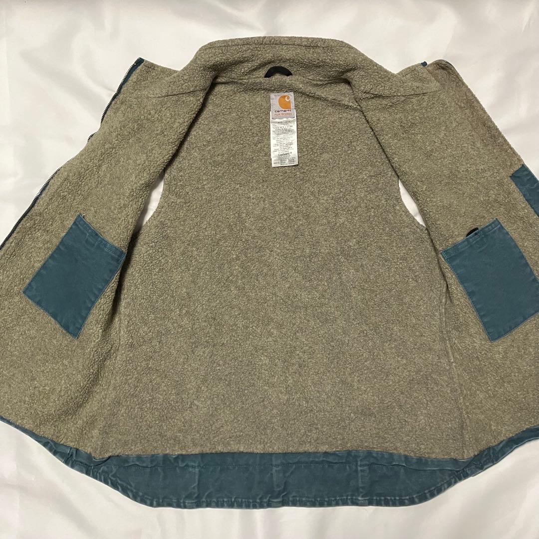 90s Carhartt カーハート　ダックベスト 裏ボア　フェードブルー