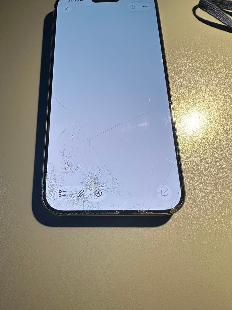 iPhone 15 pro max 256GB 箱有り　ひび割れあり