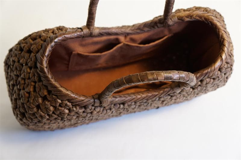 山葡萄 籠　胡桃木 くるみかごバック （六角花編み）かご　バック・やまぶどう　籠