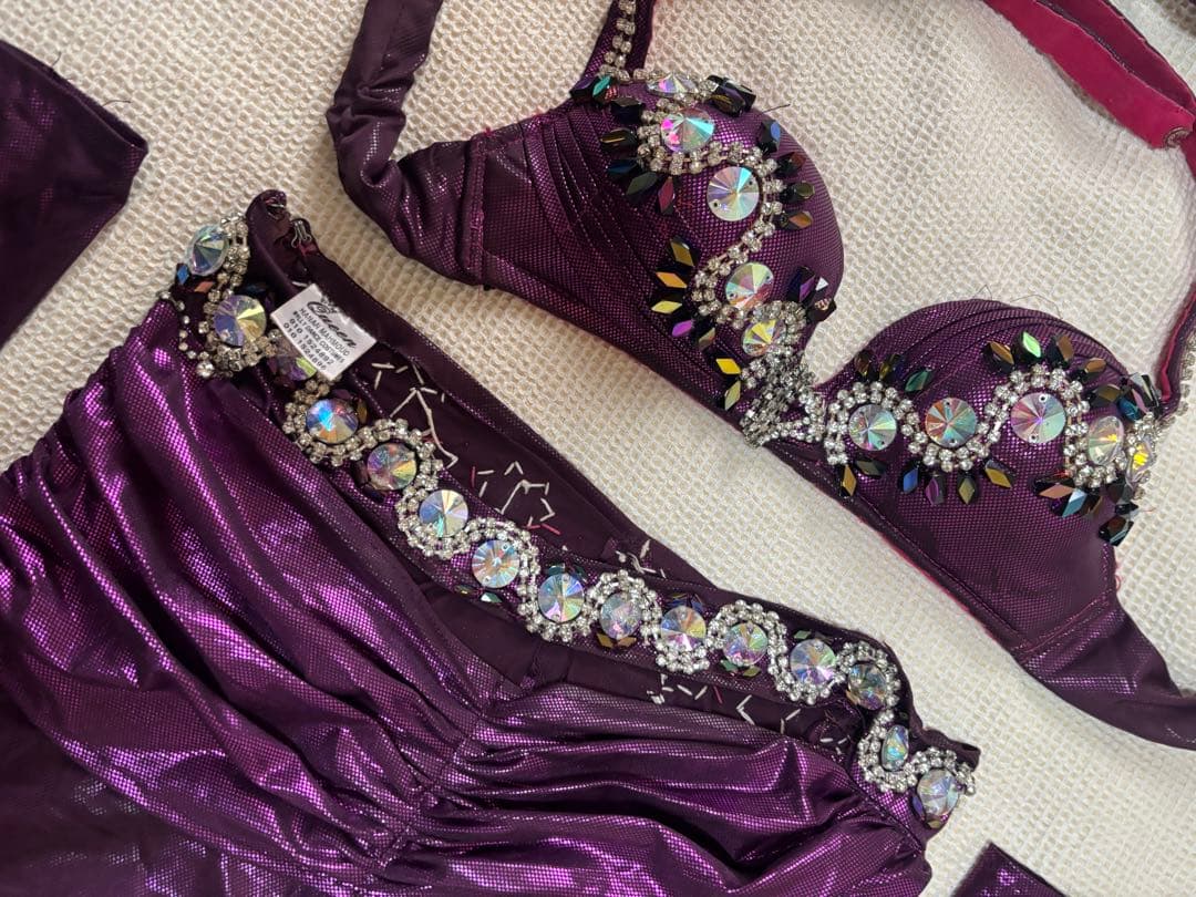 【期間限定】HANAN ベリーダンス　パープル系　ブラスカート