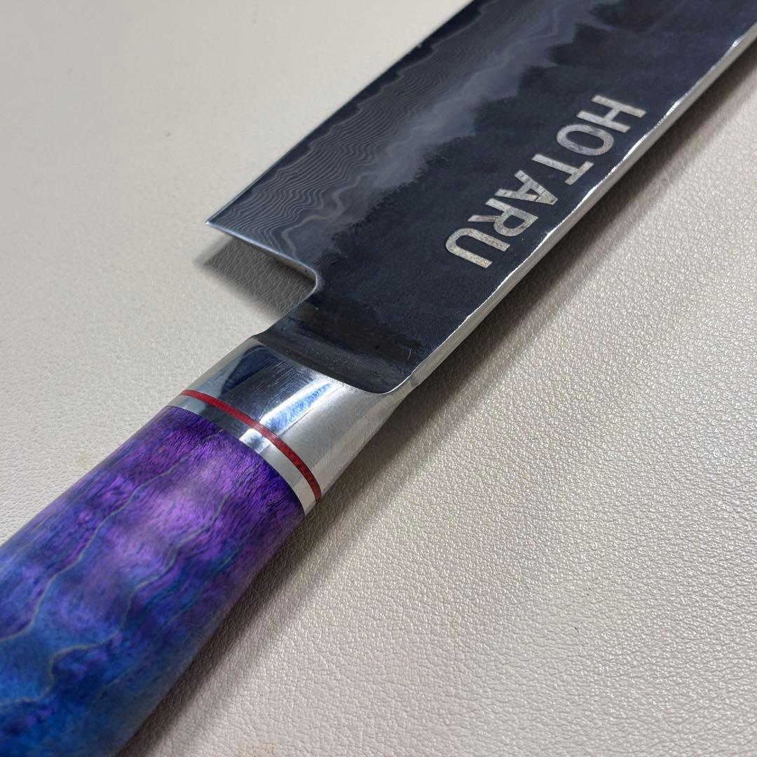 240mm黒打ちダマスカス　(切付型)牛刀シェフナイフ 牛刀【新品】