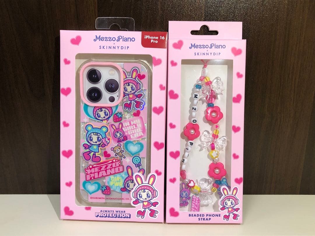 【新品】メゾピアノ×スキニーディップ　iphone16proケース、ストラップ