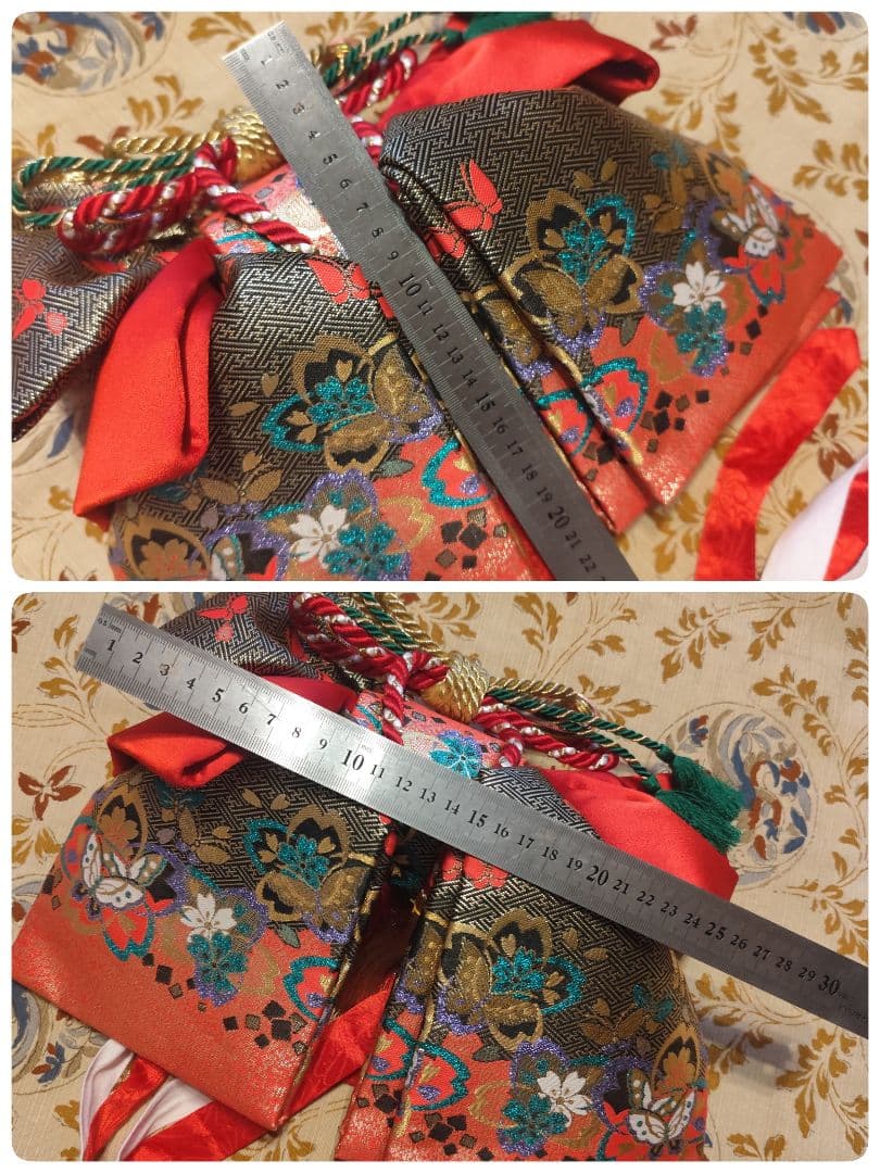 七五三　着物　筥迫セット　　7歳　女の子　絞り柄　袋帯