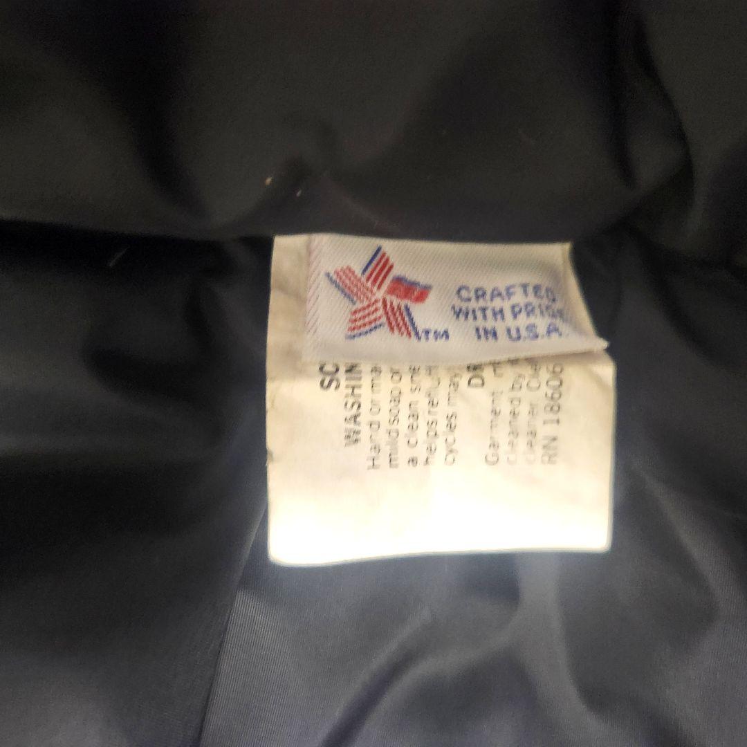 80s90s USA製 Schott レザーダウンベスト 40 グースダウン