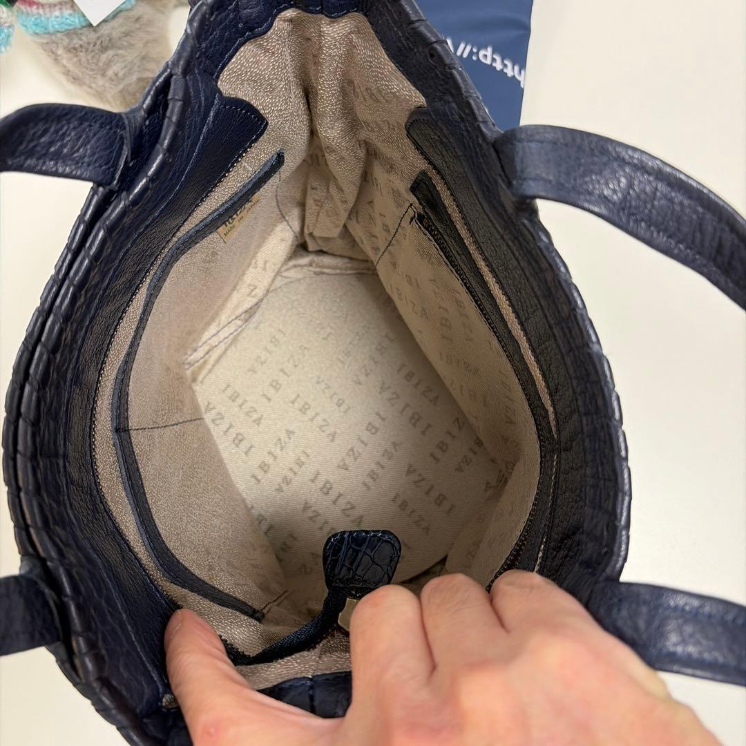 Ibiza ネイビー クロコダイル ハンド、ショルダー 2way 未使用品！