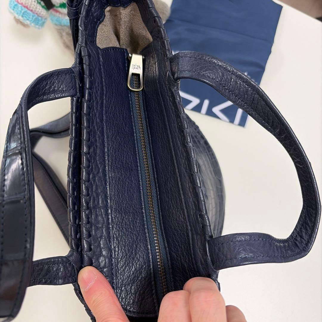 Ibiza ネイビー クロコダイル ハンド、ショルダー 2way 未使用品！