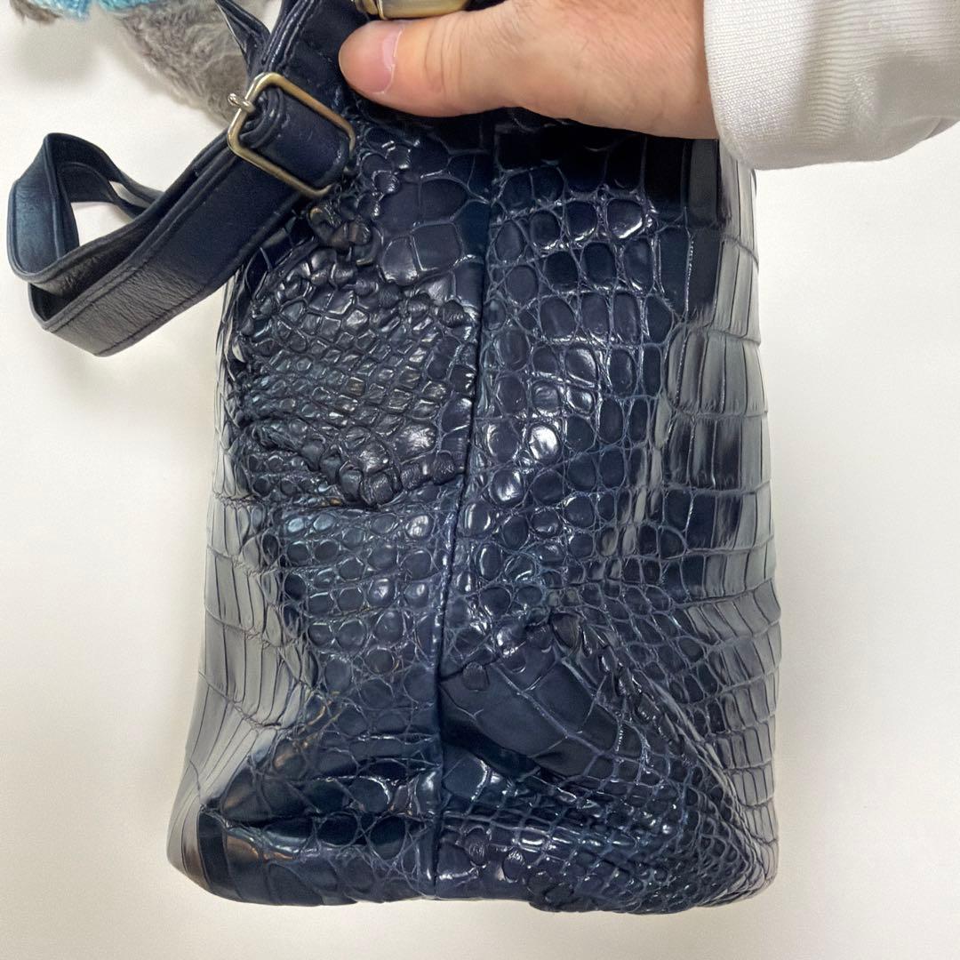 Ibiza ネイビー クロコダイル ハンド、ショルダー 2way 未使用品！