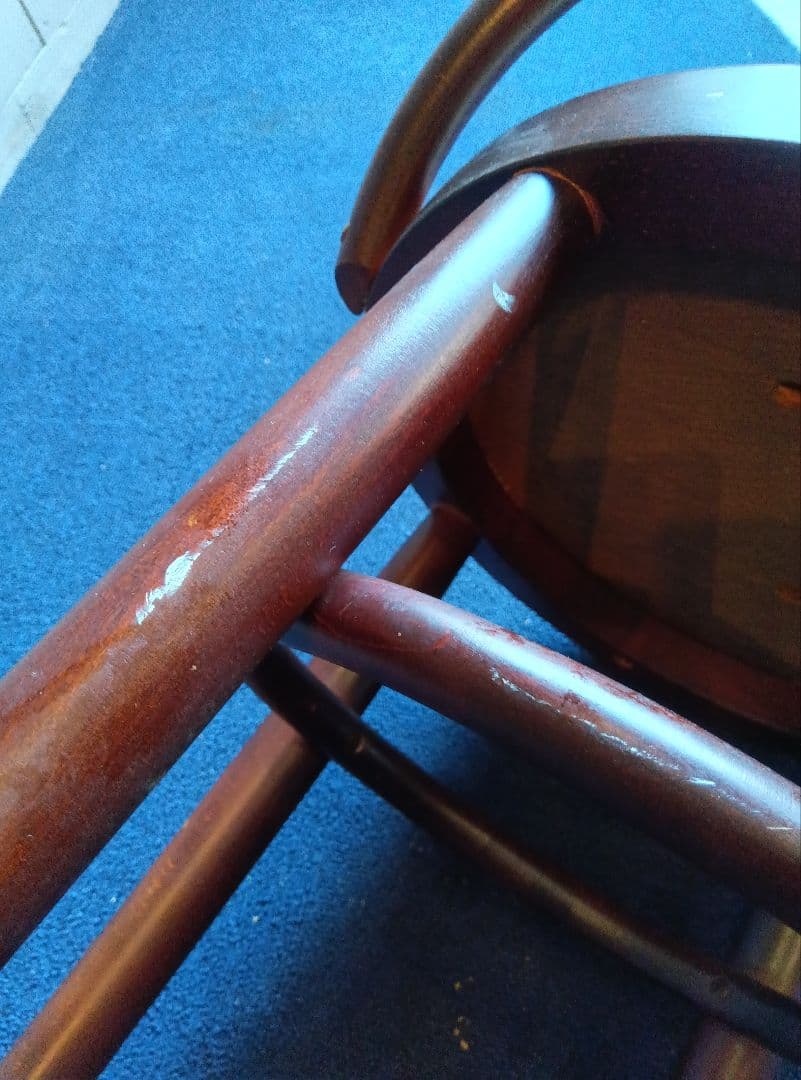 木製バースツール 背もたれ付き 全長約86cm ヴィンテージ