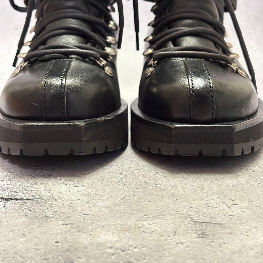 美品　サカイ　sacai (38) レースアップブーツ　バックジップ　レザー　黒