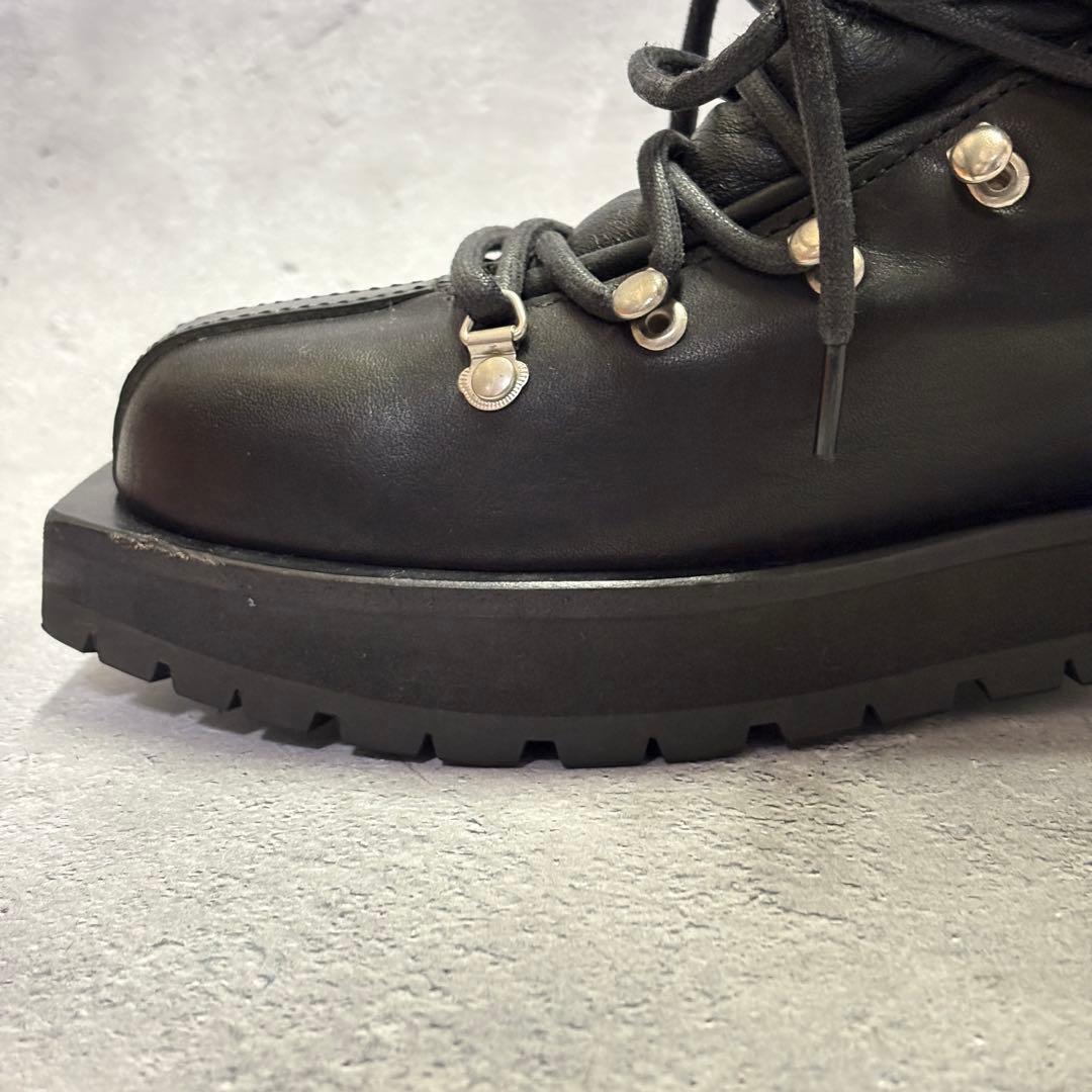 美品　サカイ　sacai (38) レースアップブーツ　バックジップ　レザー　黒