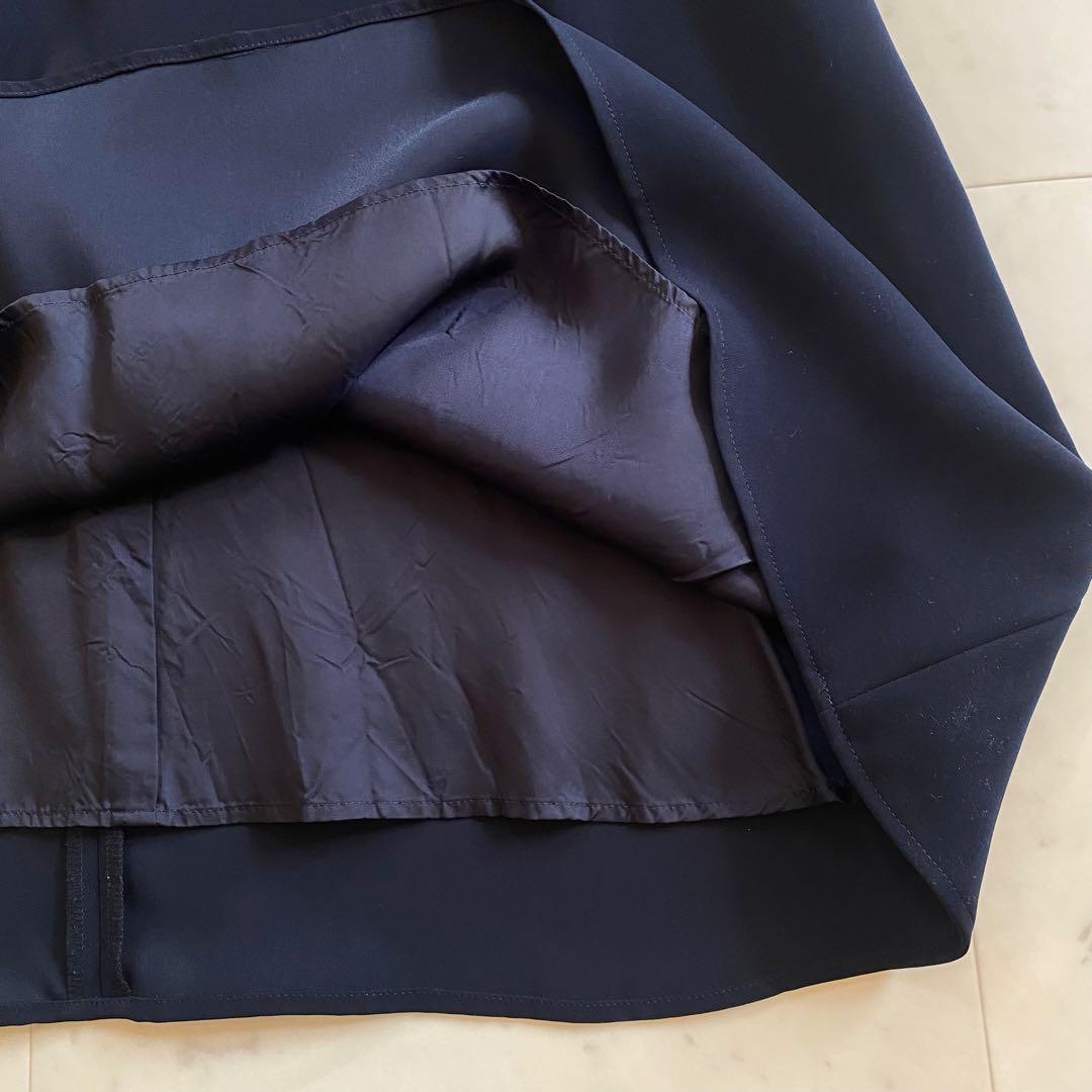 【美品】ボーダーズアットバルコニー　V-NECK DRESS 38 ネイビー