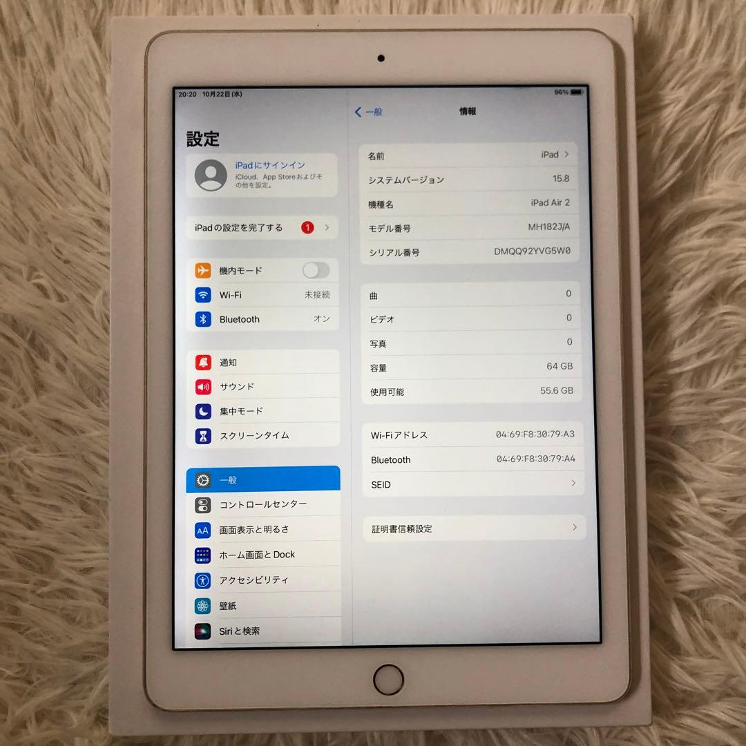 【完動品】iPad Air2 64GB Wi-Fi 【すぐ発送】