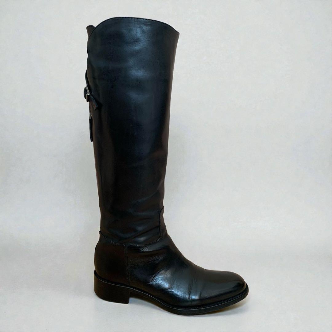 SARTORE サルトル　シングルバッグベルト　ジョッキーブーツ　ブラック