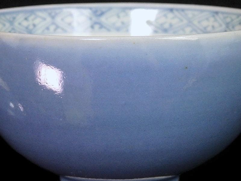 古伊万里　薄瑠璃　蓋茶碗　江戸期　E380AS-CHs