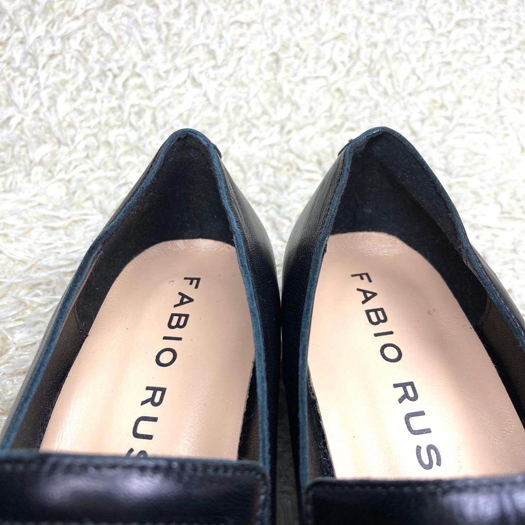 『未使用級』ファビオルスコーニ ローファー スクエアトゥ ブラック レザー 37