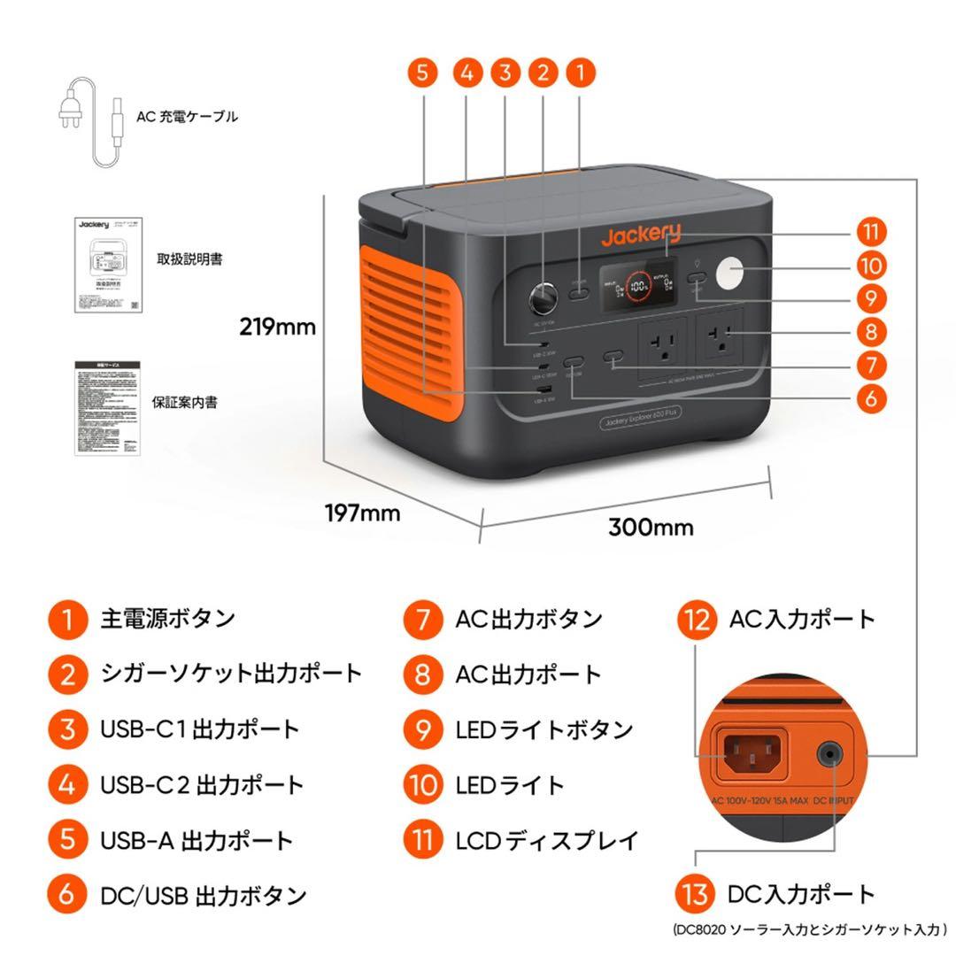 【新品未使用】Jackery Explorer 600 Plus ポータブル電源