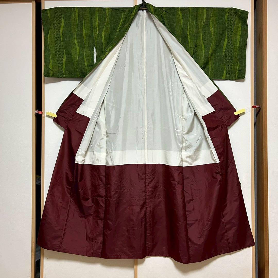く*ん様 モ43 未使用近い　美品　袷　紬　ぜんまい紬系　色紬　小紋　フルセット