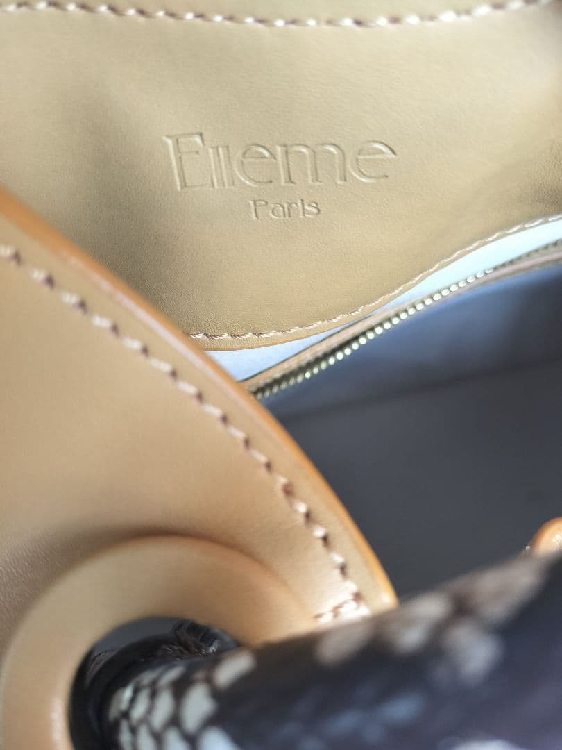 エレメeIlemeキャメル♡パイソン 2way バッグ