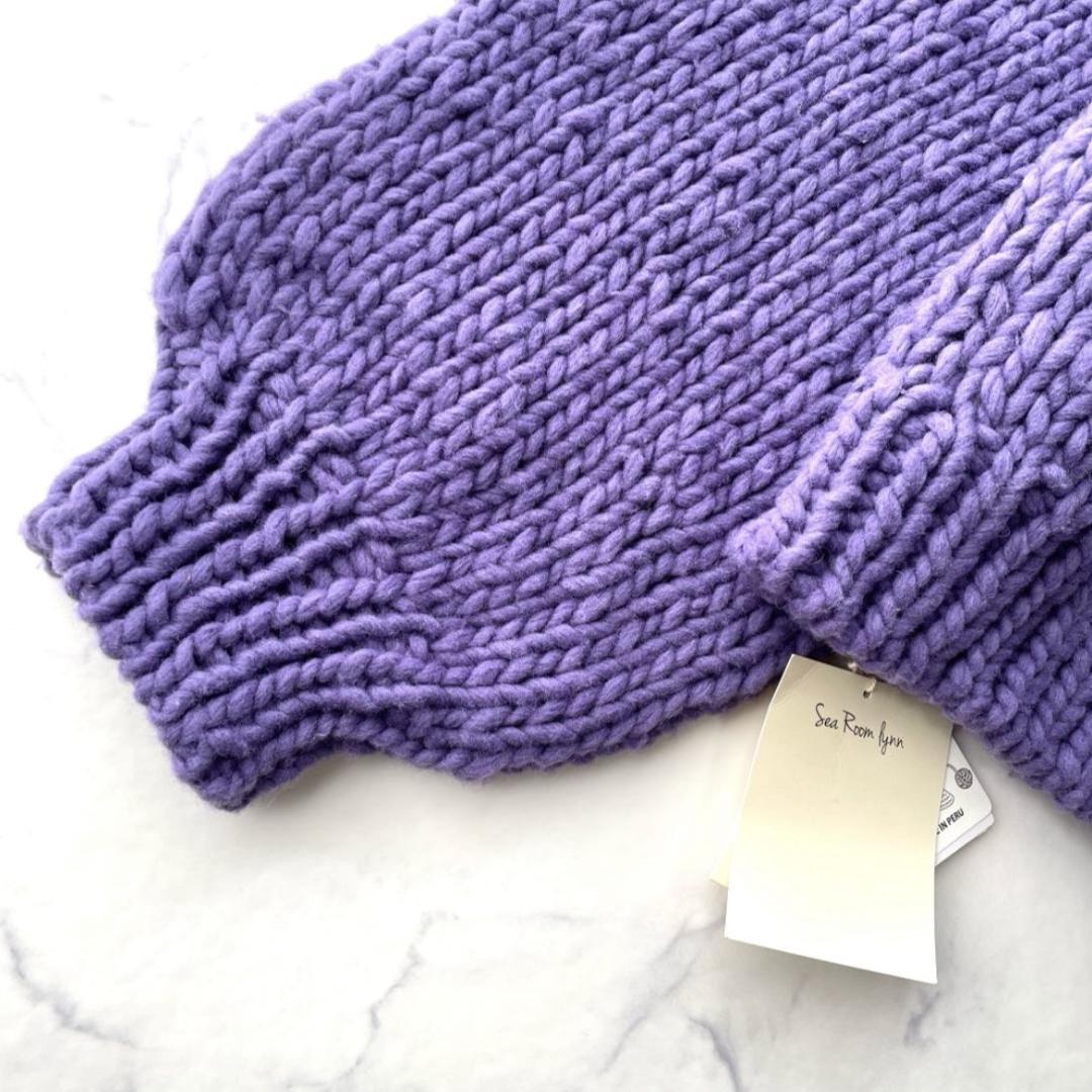 【新品】シールームリン ハンドメイド ウール マルチカーディガン パープル F