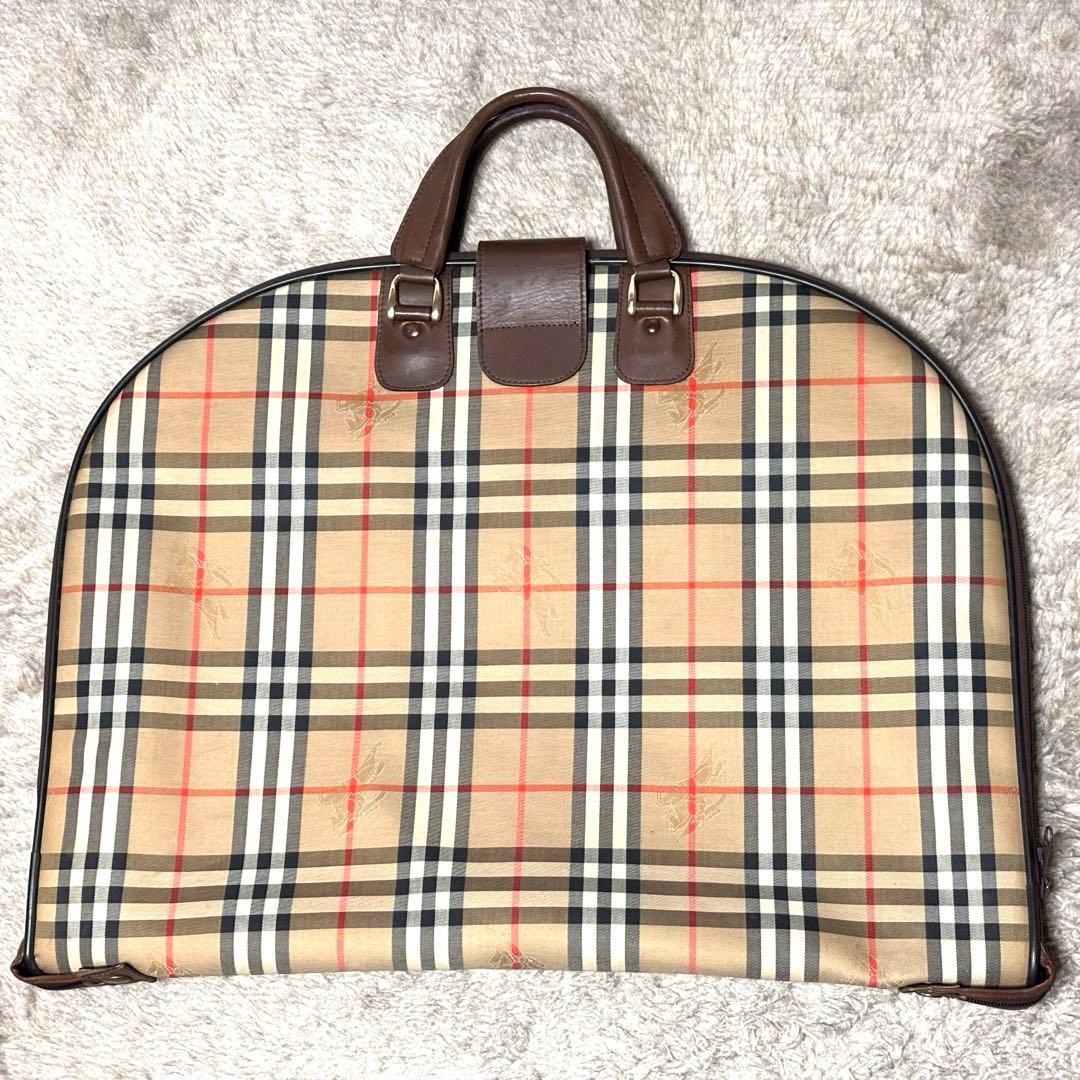BURBERRY バーバリー ノバチェック ホースロゴ ガーメントケース 鍵付
