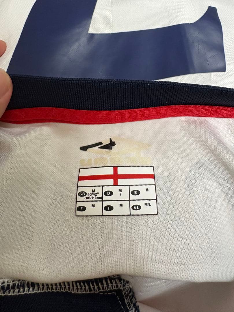 02日韓W杯イングランド代表 7番BECKHAM ユニフォーム Mサイズ