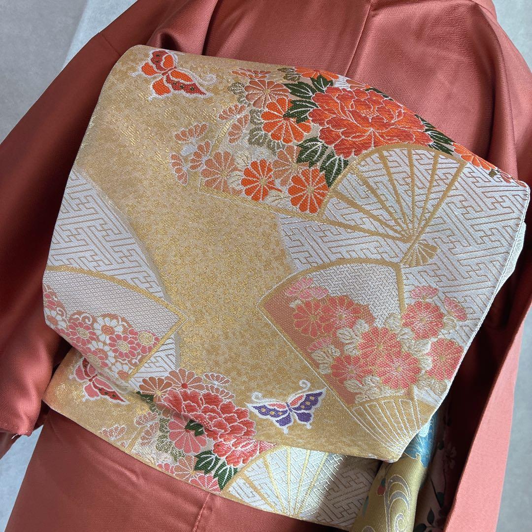 a*i様 訪問着　フルセット　着物　正絹　袷　刺繍　枝花　雪輪　J5